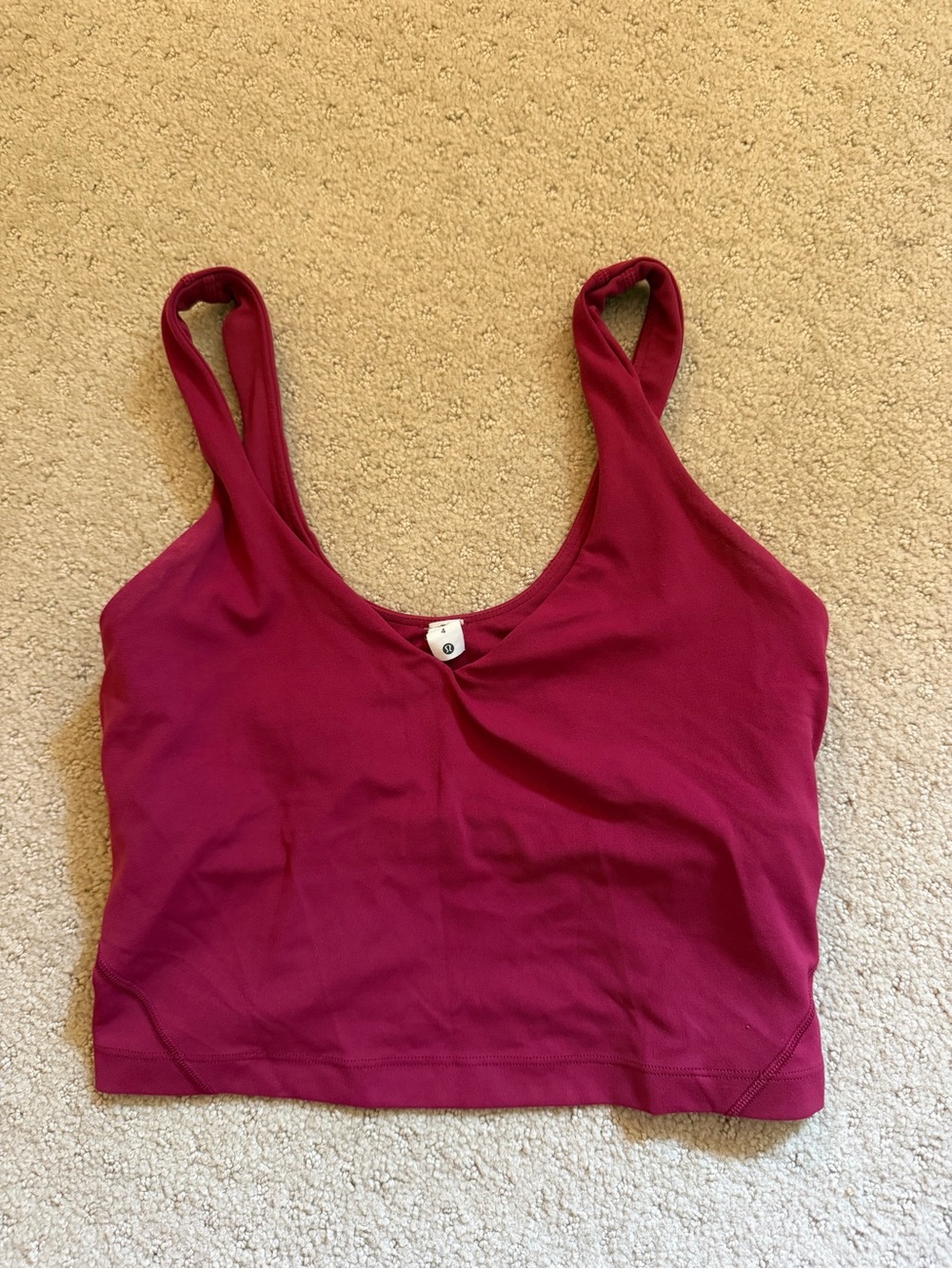Lululemon Women's Magenta Scoop Neck Crop Tank Top
